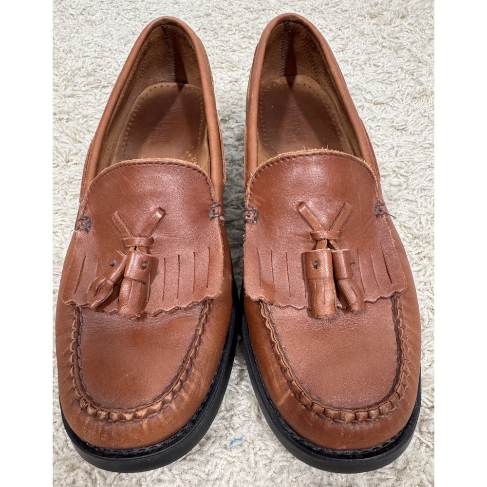 GH Bass & Co Weejuns Marietta II Leather Kiltie Tassel Loafers Brown Women's 8.5